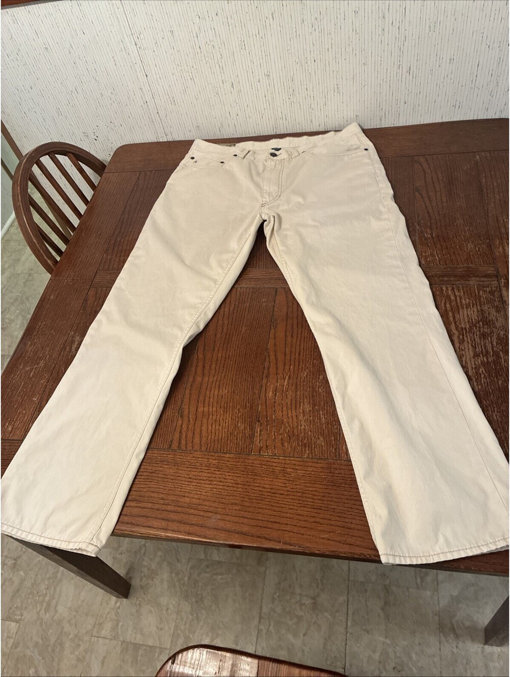 Vintage Polo Ralph Lauren Pants Men’s 36x30 Ivory Straight Leg 100% Cotton